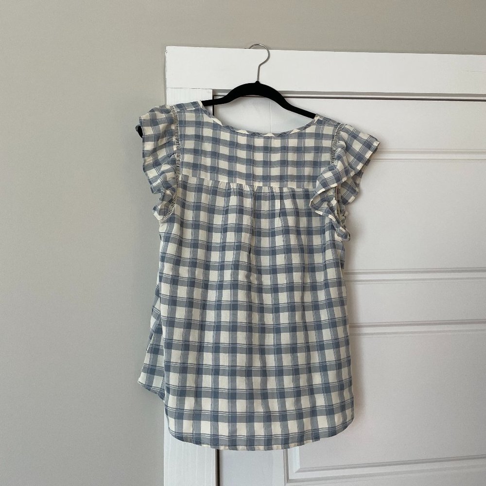 blu pepper Plaid Blouse (S) NWT - Picture 4 of 5